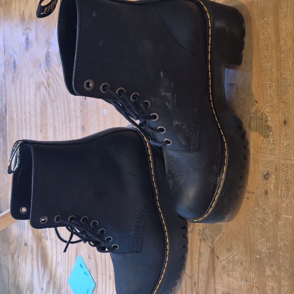 Dr. Martens Black Boots with Yellow Accents - Picture 3 of 3